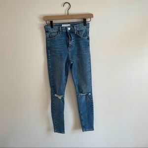 Topshop Jamie High Rise Distressed Skinny Jeans